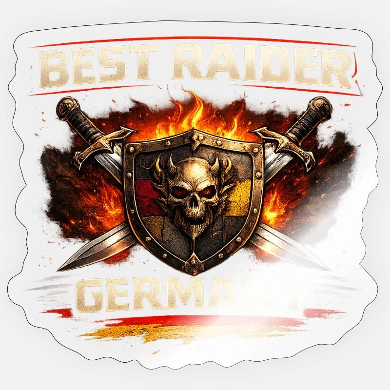 Bester Raider Deutschland Sticker Größe S (10 x 10 cm)