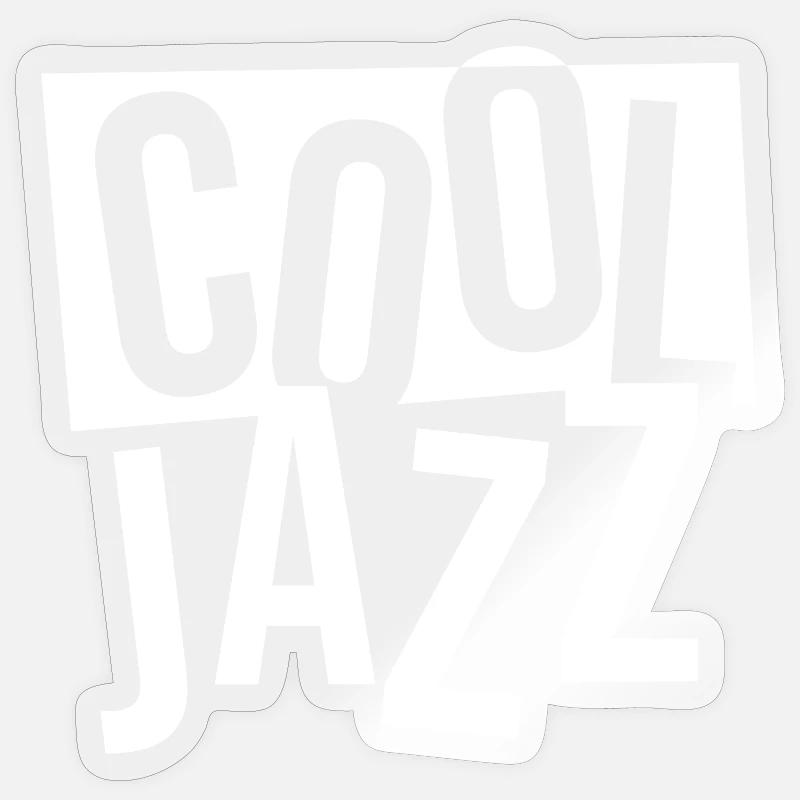Pile typographique jazz audacieuse - Sticker taille S (10 x 10 cm) - brillant transparent
