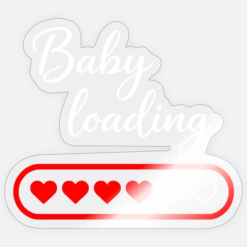 Baby loading - Sticker Größe S (10 x 10 cm) - Transparent glänzend