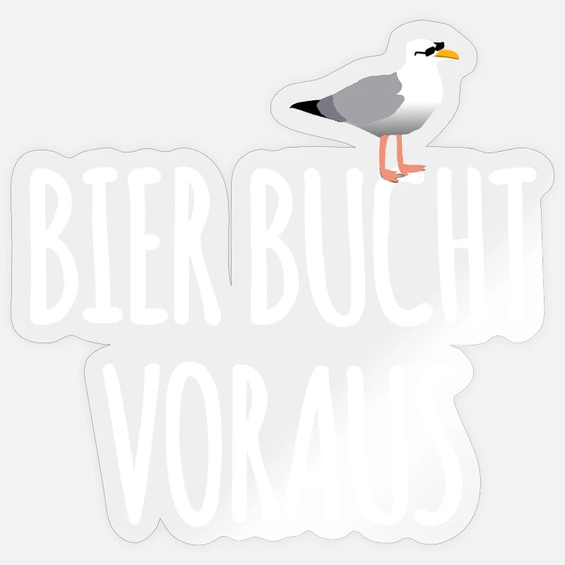 Bier Bucht Seefahrer Kneipe - Sticker Größe S (10 x 10 cm) - Transparent glänzend
