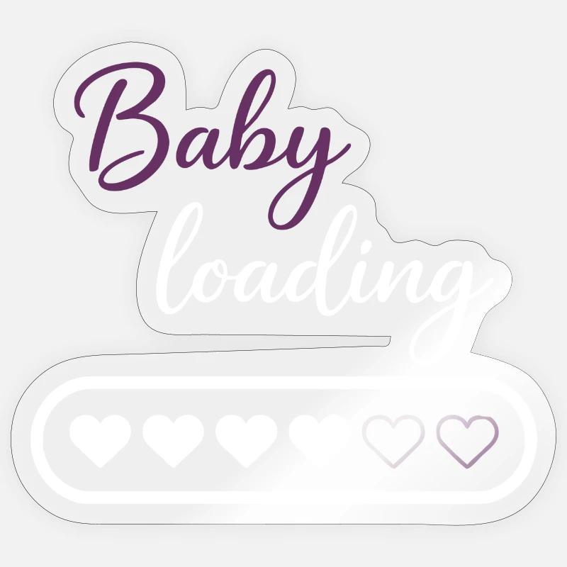 Baby Loading Heart Progress - Sticker size S (10 x 10 cm) - transparent glossy