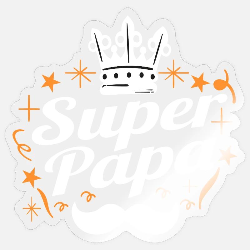 Super Papa - Sticker taille S (10 x 10 cm) - brillant transparent
