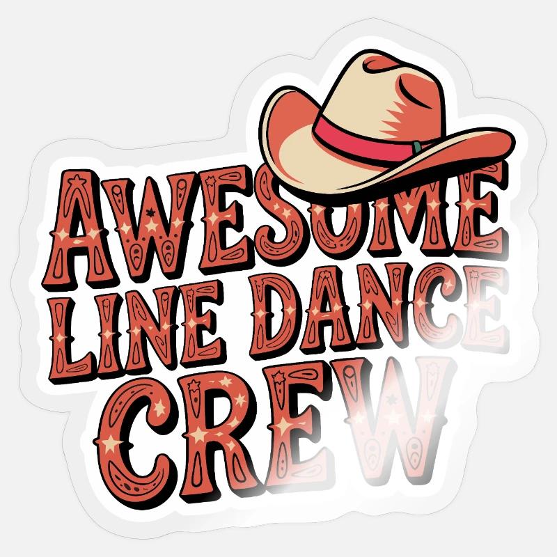 Fantastic line dance crew - Sticker size S (10 x 10 cm) - transparent glossy