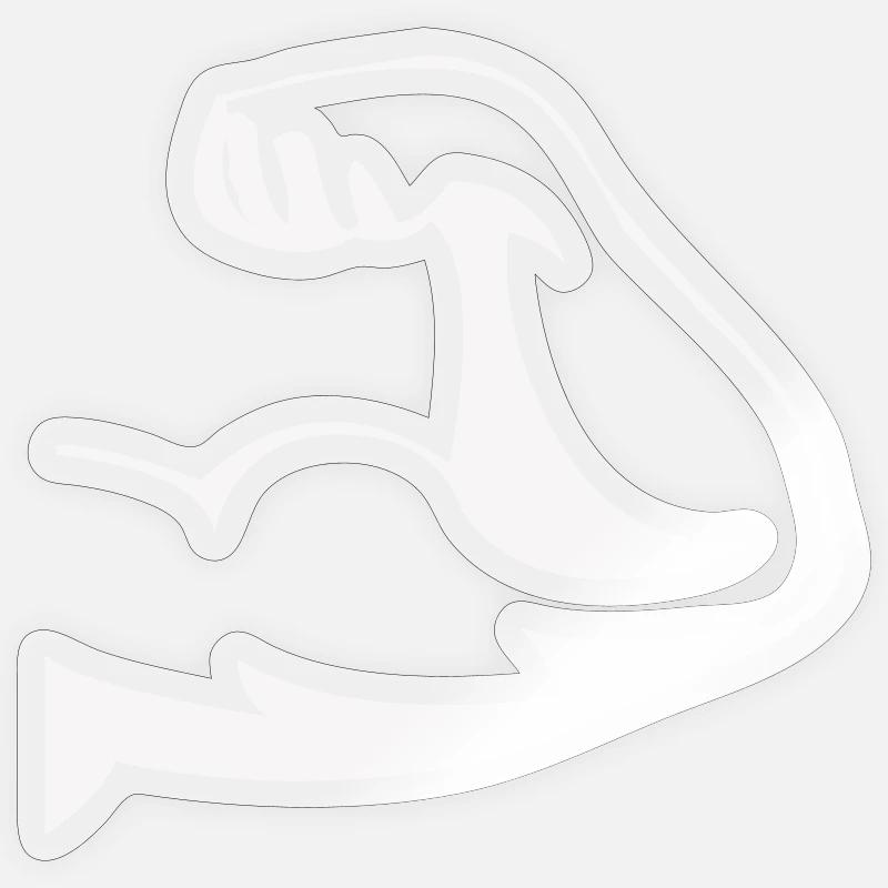 Powerful biceps silhouette - Sticker size S (10 x 10 cm) - transparent glossy
