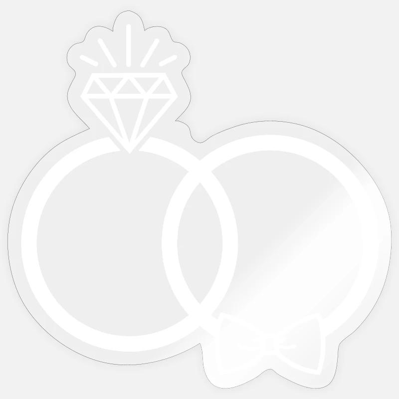 Bagues de mariage Bagues - Sticker taille S (10 x 10 cm) - brillant transparent