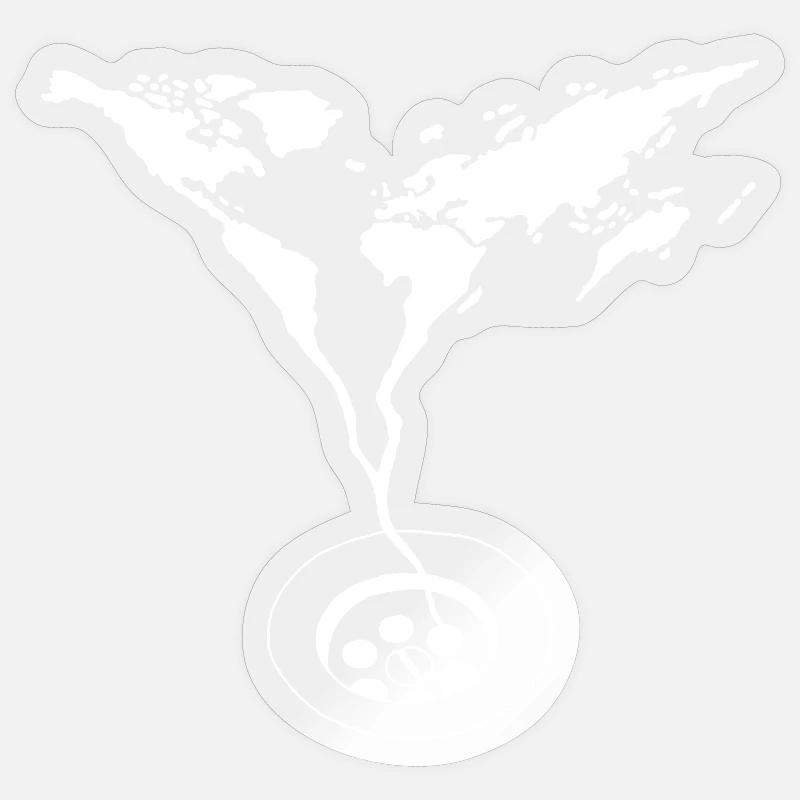La fin du monde (blanc) - Sticker taille S (10 x 10 cm) - brillant transparent
