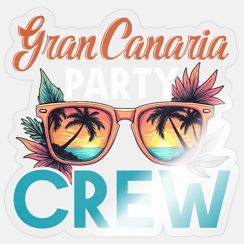Équipage de Gran Canaria - Sticker taille S (10 x 10 cm) - brillant transparent