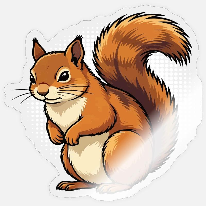 Eichhörnchen Eichhorn Eichhörnchenliebhaber Nager - Sticker Größe S (10 x 10 cm) - Transparent glänzend