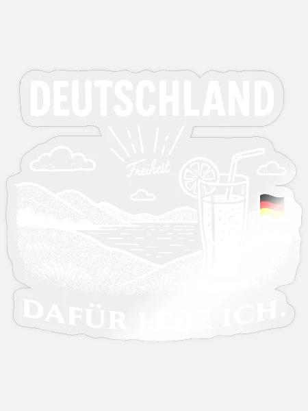 Deutschland - Dafür lebe ich - Sticker Größe S (10 x 10 cm) - Transparent glänzend