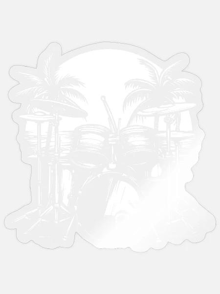Drum Kit Zeichnung - Sticker Größe S (10 x 10 cm) - Transparent glänzend