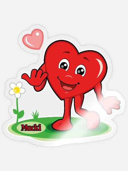 Mucki Kuss - Sticker Größe S (10 x 10 cm) - Transparent glänzend