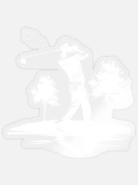 Golfspieler Zeichnung - Sticker Größe S (10 x 10 cm) - Transparent glänzend