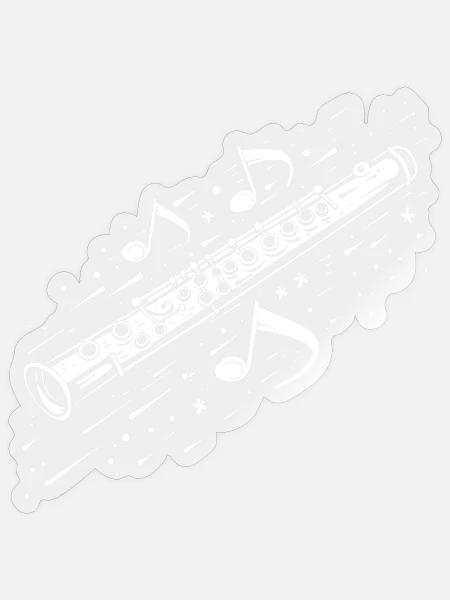 Flöte Musik Zeichnung - Sticker Größe S (10 x 10 cm) - Transparent glänzend