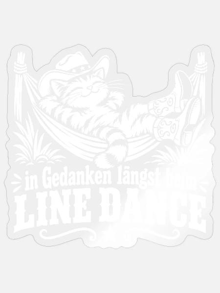 Gedanken beim Line Dance - Sticker Größe S (10 x 10 cm) - Transparent glänzend