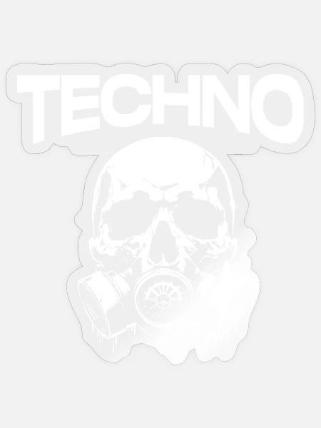 Techno Skull Gasmaske Graffiti - Sticker Größe S (10 x 10 cm) - Transparent glänzend