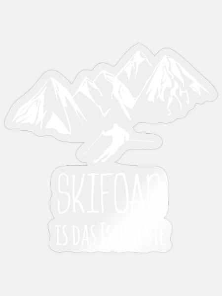 Ischgl Skifahren - Sticker Größe S (10 x 10 cm) - Transparent glänzend