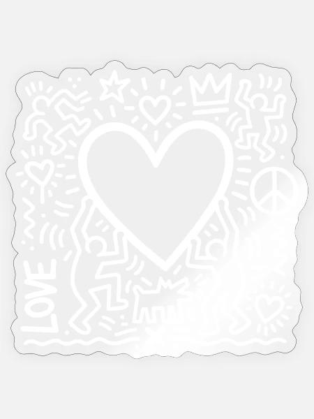 LOVE - Sticker Größe S (10 x 10 cm) - Transparent glänzend