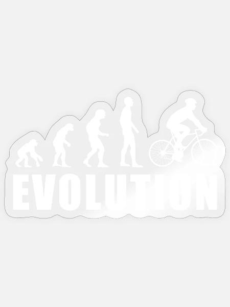 EVOLUTION Rad Radfahrer Fahrrad Radsport Geschenk - Sticker Größe S (10 x 10 cm) - Transparent glänzend