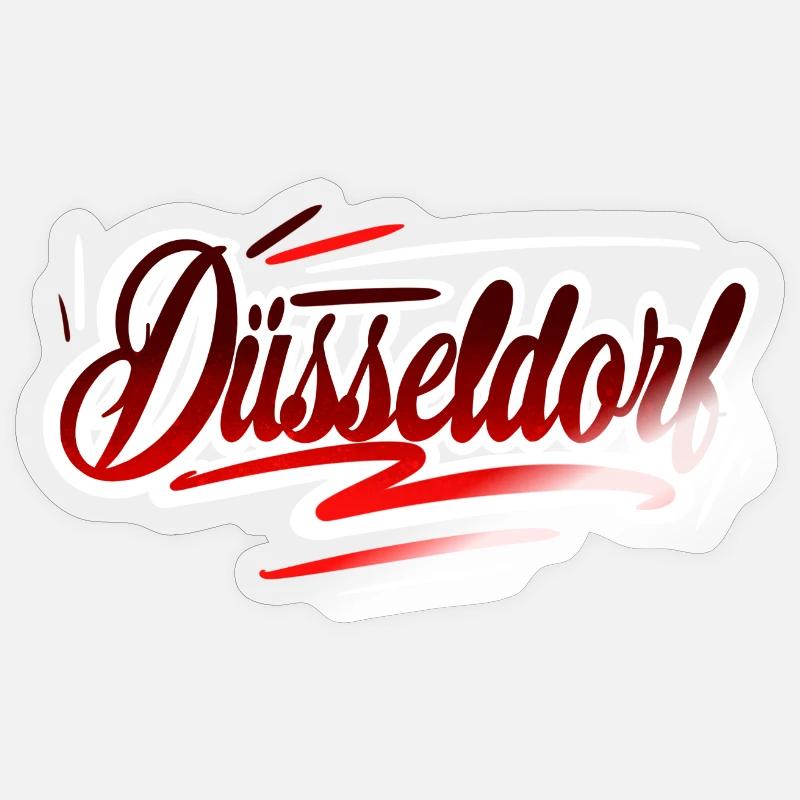 Düsseldorf - Sticker taille S (10 x 10 cm) - brillant transparent
