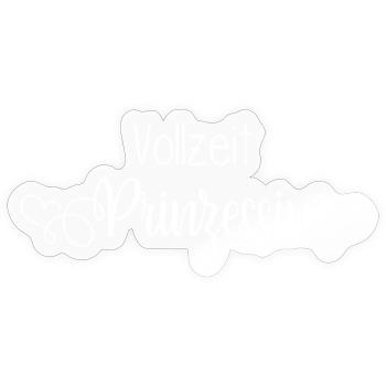 Princesse à temps plein - Sticker taille S (10 x 10 cm) - brillant transparent - Devant