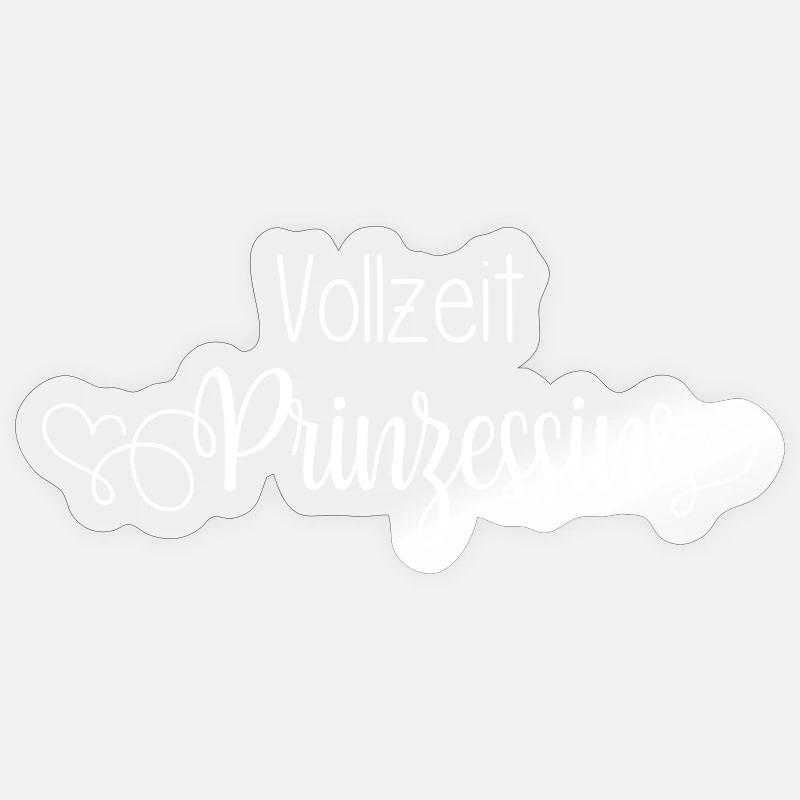 Princesse à temps plein - Sticker taille S (10 x 10 cm) - brillant transparent