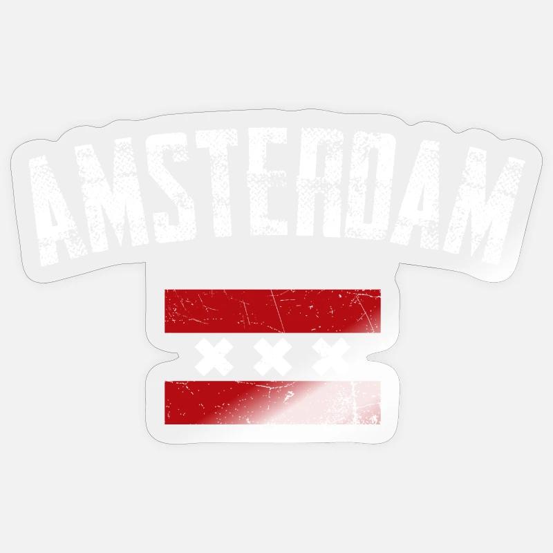 Amsterdam Bold Crest Tee - Sticker taille S (10 x 10 cm) - brillant transparent