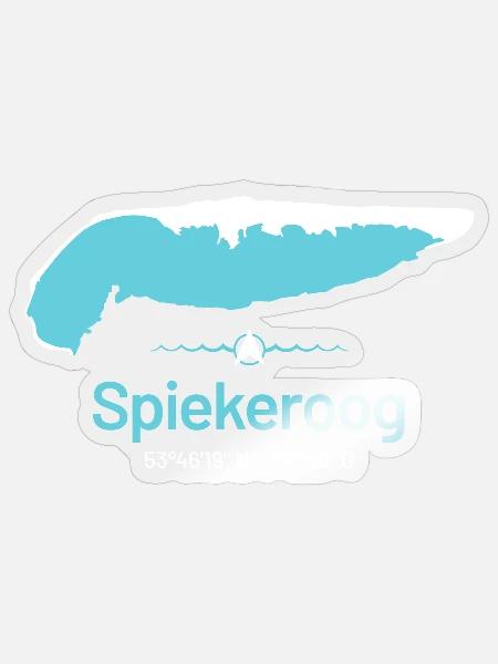 Spiekeroog | Design-Landkarte - Sticker Größe S (10 x 10 cm) - Transparent glänzend