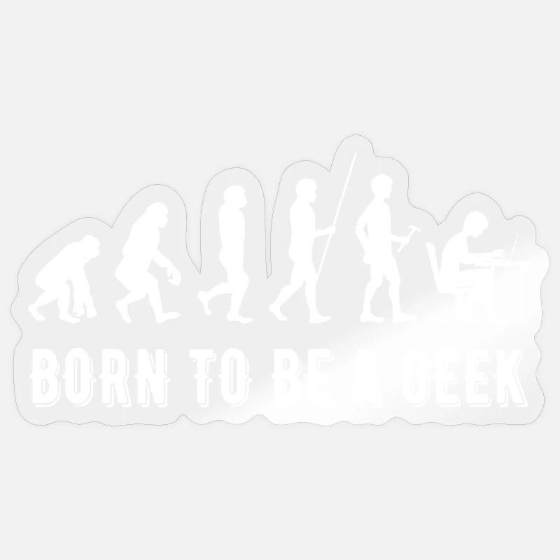 Né Geek: Évolution Tech - Sticker Größe S (10 x 10 cm) - Transparent glänzend
