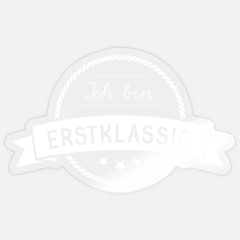 erstklassig - Einschulung - Farbe anpassbar! - Sticker Größe S (10 x 10 cm) - Transparent glänzend