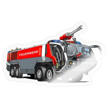 Feuerwehr mit Schaumkanone - Sticker Größe S (10 x 10 cm) - Transparent glänzend - Vorne
