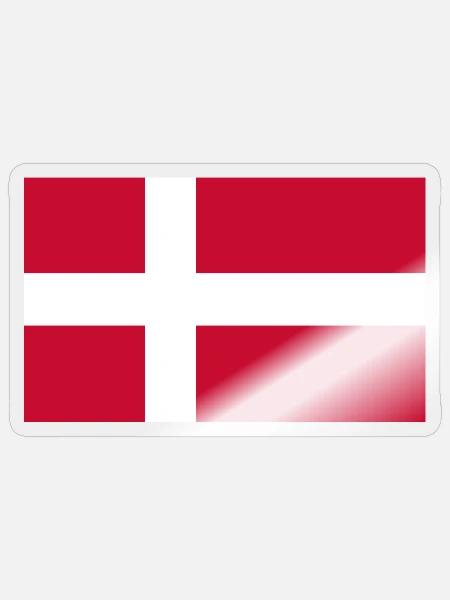 Dänemark Flagge - Sticker Größe S (10 x 10 cm) - Transparent glänzend