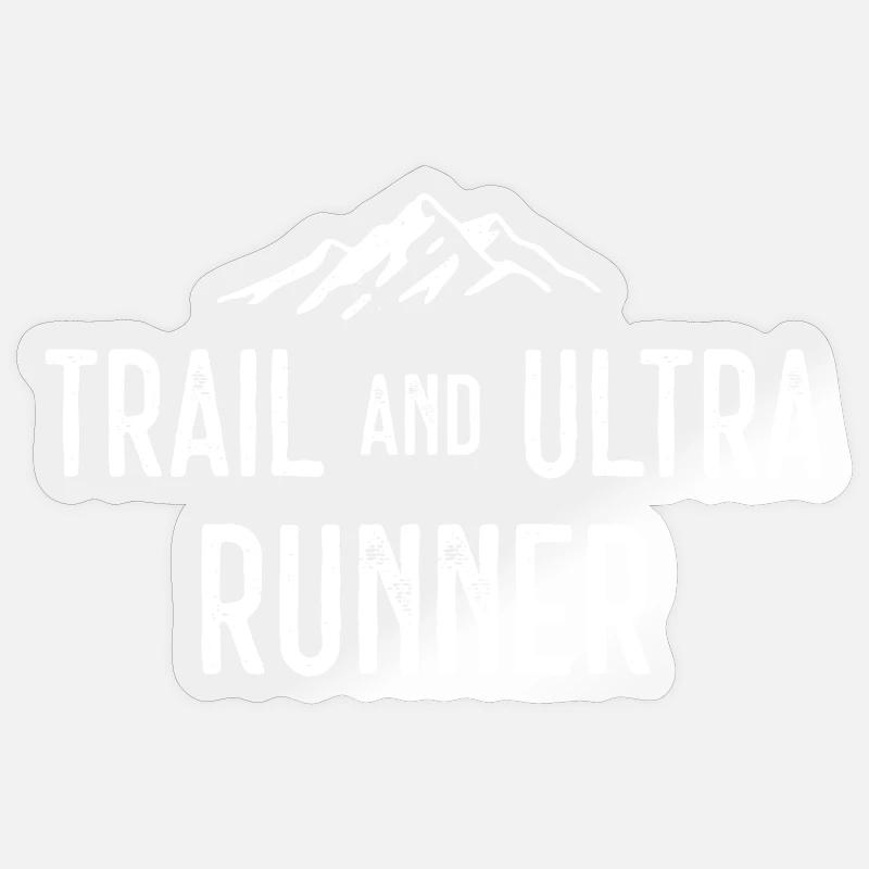 Trail et Ultra Runner - Sticker taille S (10 x 10 cm) - brillant transparent