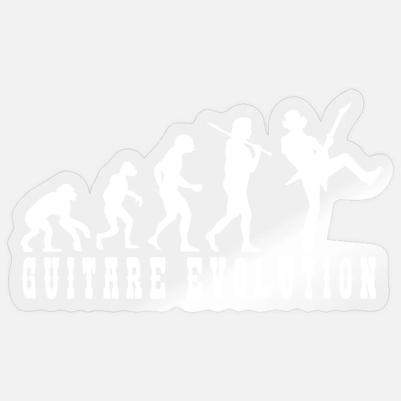 Évolution de la Culture Guitaristique - Sticker taille S (10 x 10 cm) - brillant transparent