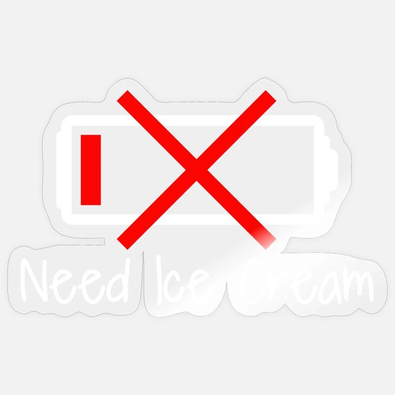 Low battery funny - Sticker size S (10 x 10 cm) - transparent glossy