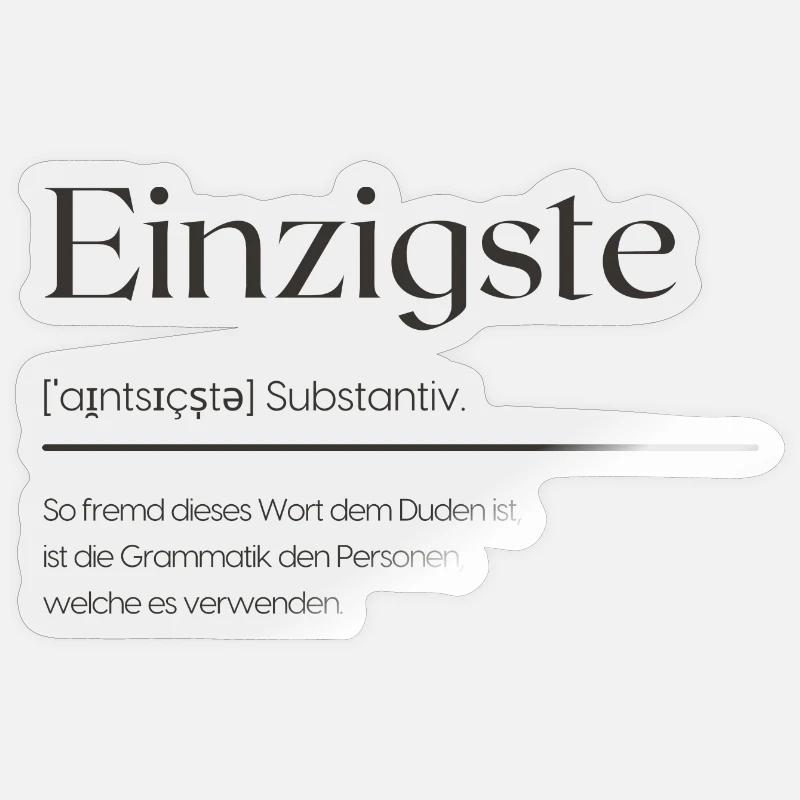 Einzigste - Sticker Größe S (10 x 10 cm) - Transparent glänzend