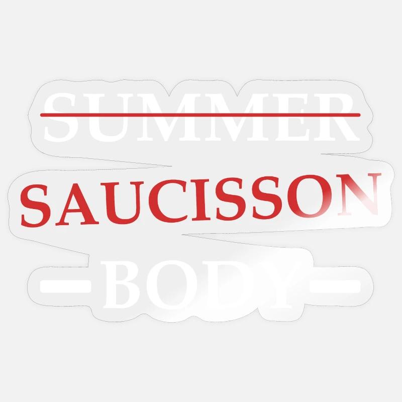 saucisson Body - Sticker taille S (10 x 10 cm) - brillant transparent