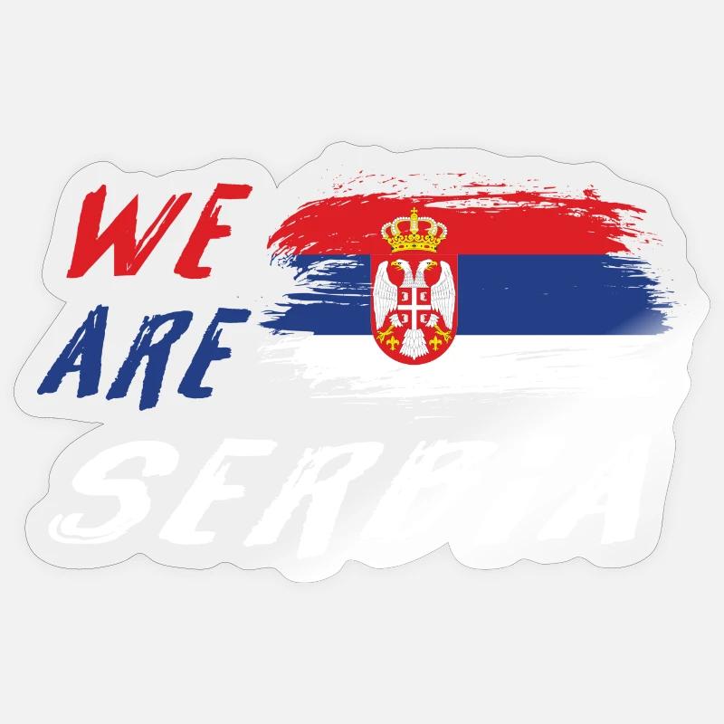 Nous sommes la Serbie - Sticker taille S (10 x 10 cm) - brillant transparent