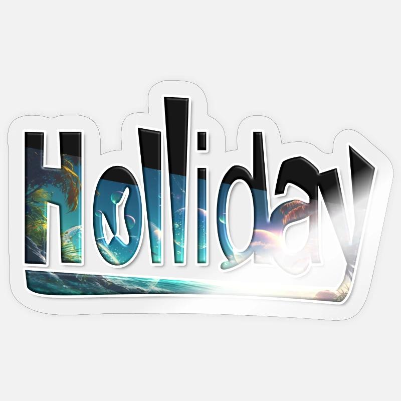 Holliday - Sticker Größe S (10 x 10 cm) - Transparent glänzend
