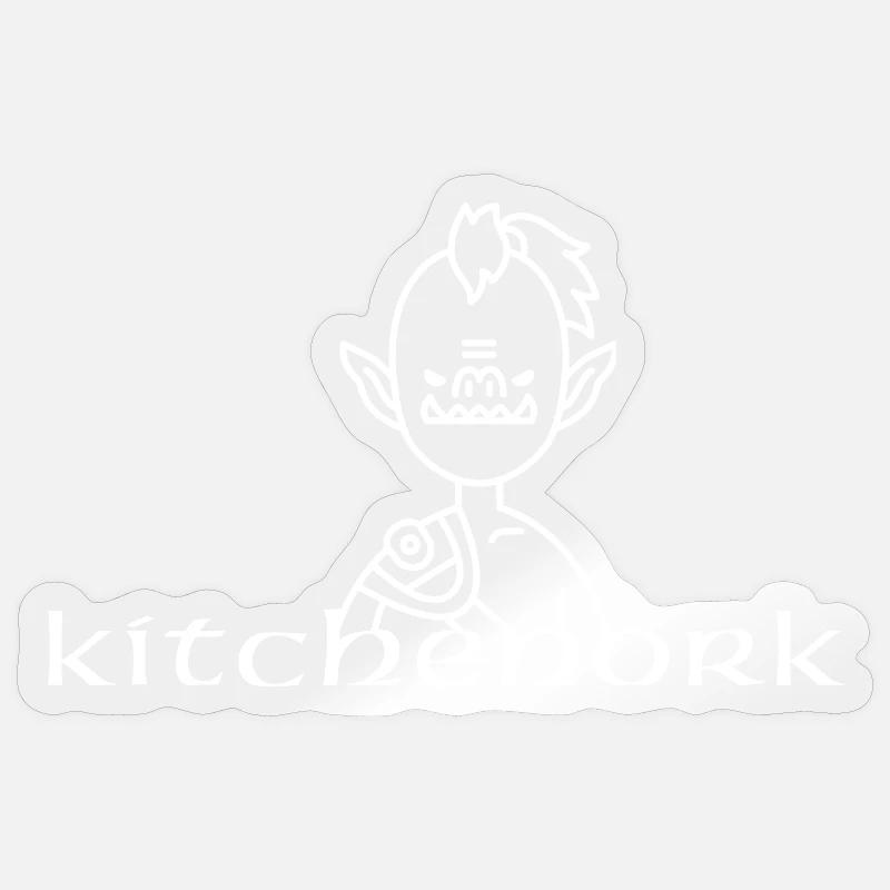 Kitchen Orc / Mampfmaschine - Sticker size S (10 x 10 cm) - transparent glossy