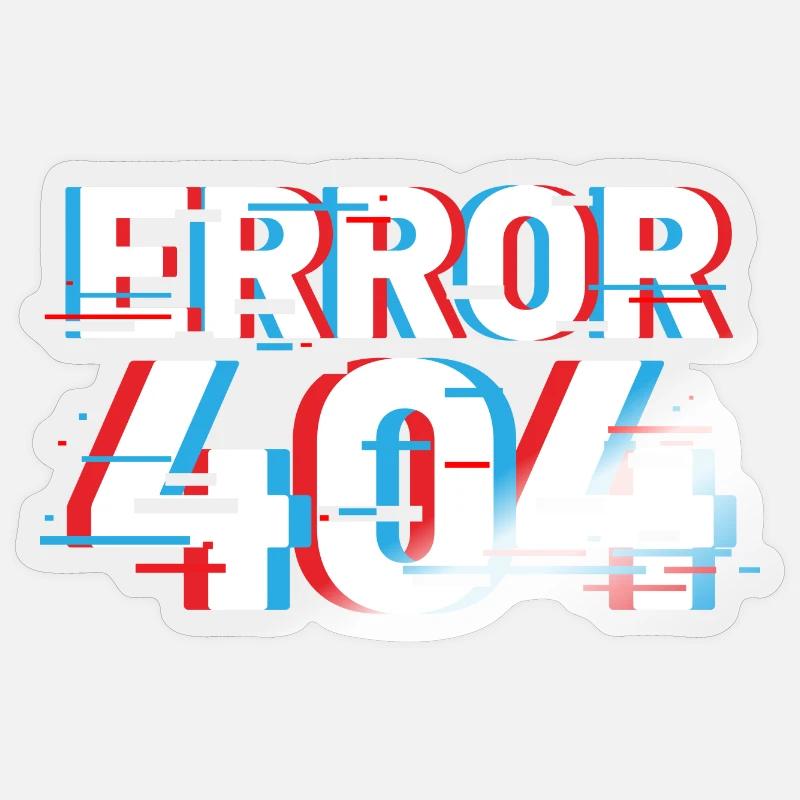 Error 404 Glitch Sticker size S (10 x 10 cm)