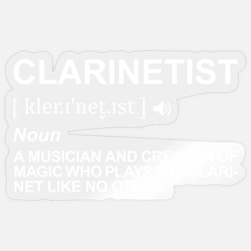 Clarinet player definition - Sticker size S (10 x 10 cm) - transparent glossy