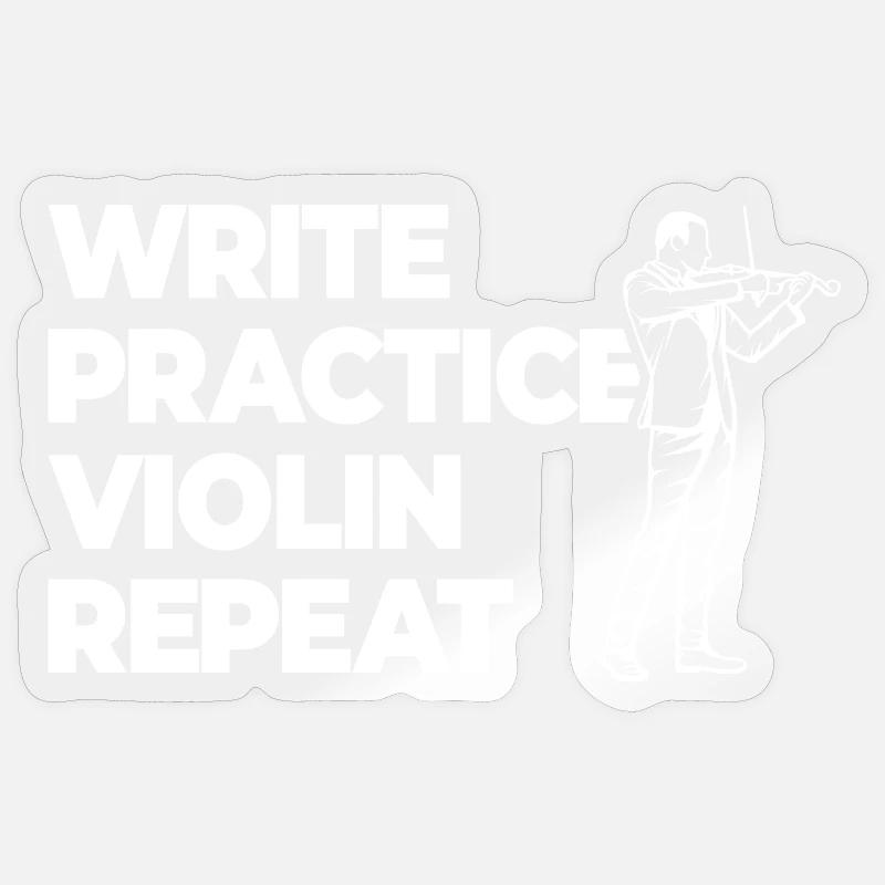 Writing Practice Repeating Violin Sticker size S (10 x 10 cm)