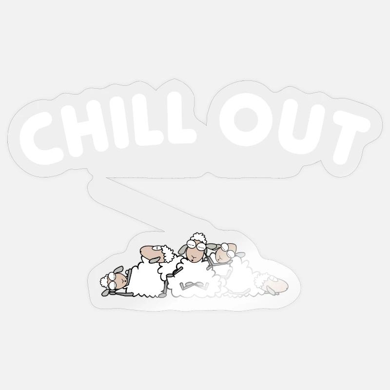 Se détendre - Sticker taille S (10 x 10 cm) - brillant transparent