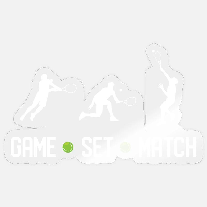 Tennis - Spiel Set Match Sticker Größe S (10 x 10 cm)