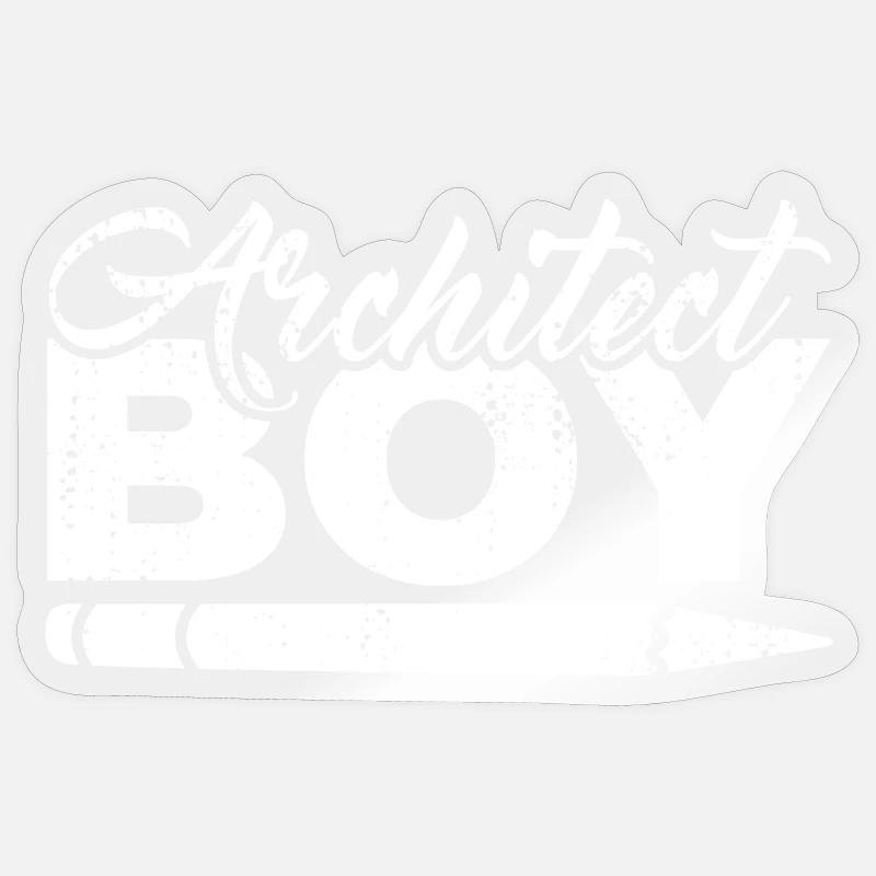 Garçon d’architecte - Sticker taille S (10 x 10 cm) - brillant transparent