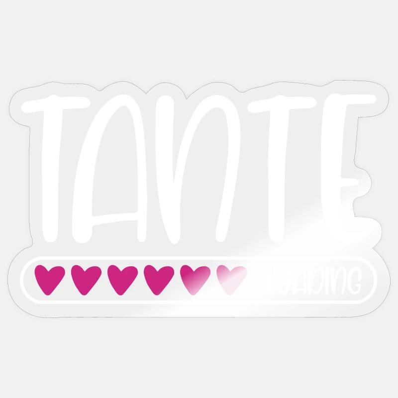 Tante loading - Sticker Größe S (10 x 10 cm) - Transparent glänzend