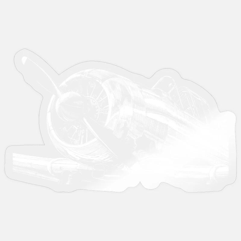 Airplane - Sticker size S (10 x 10 cm) - transparent glossy