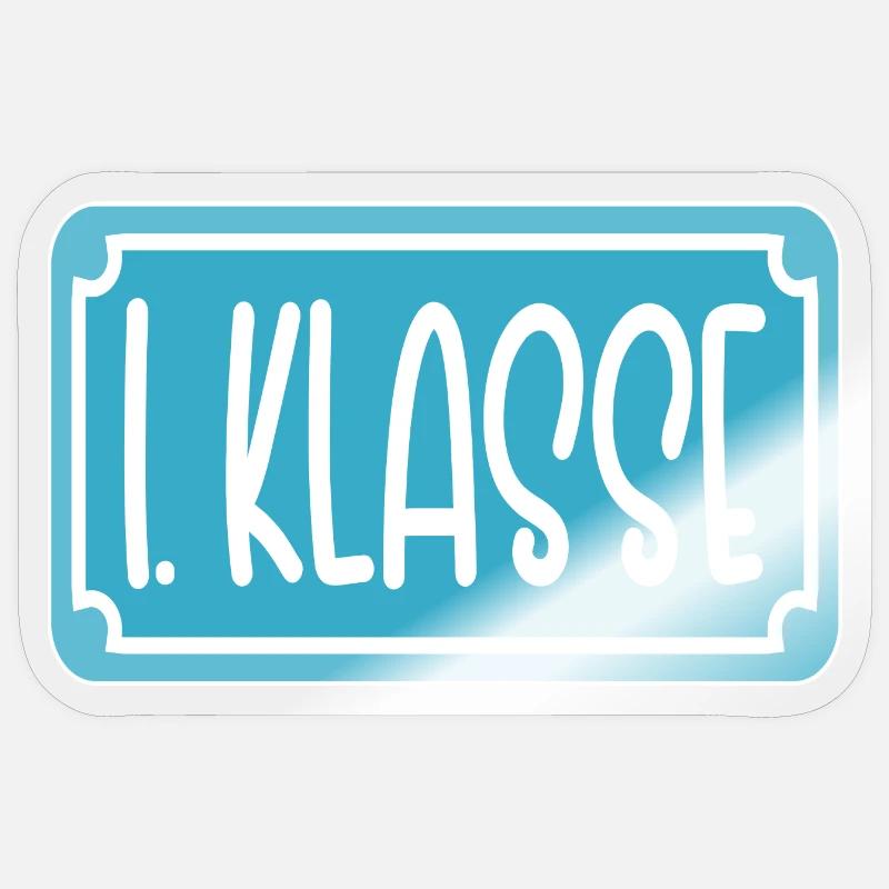 EINSCHULUNG 1. KLASSE - Sticker Größe S (10 x 10 cm) - Transparent glänzend