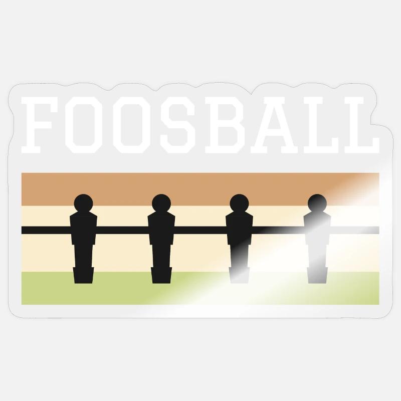 Tischfußball Retro - Sticker Größe S (10 x 10 cm) - Transparent glänzend