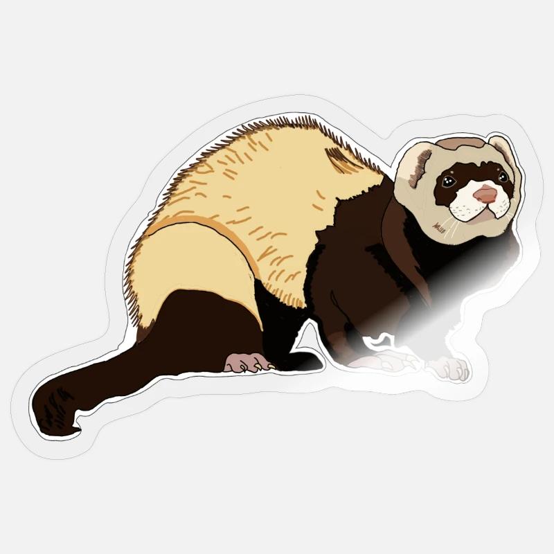 Furet - Sticker taille S (10 x 10 cm) - brillant transparent